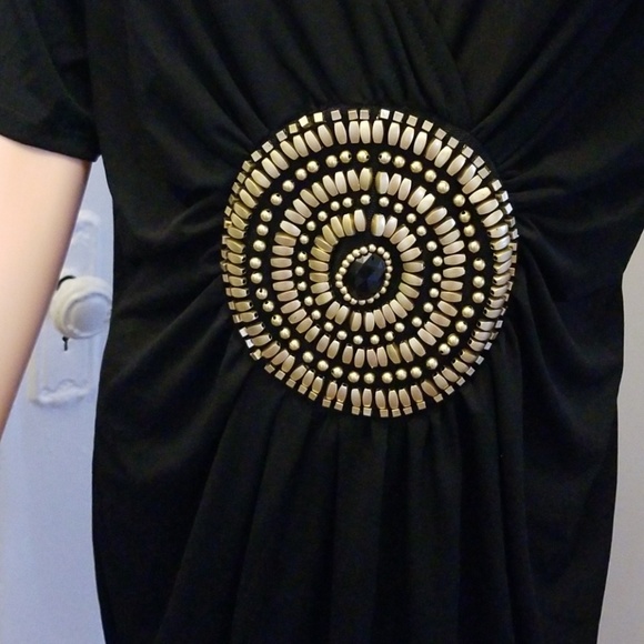Ashley Stewart Elegant Black/Gold Dress 14/16 NWT - Picture 4 of 8